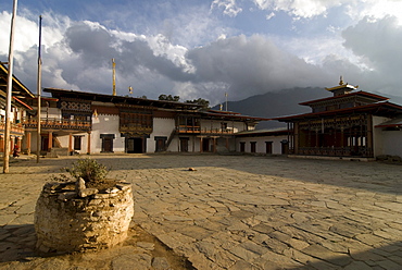 Courtyard in the fortress castle Wangdue Phondrang, Bhutan, Asia