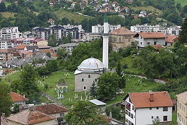 Town of Travnik with mosque, Bosnia, Europe