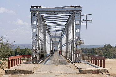 Steel bridge across Mandrare river, Madagascar, Africa