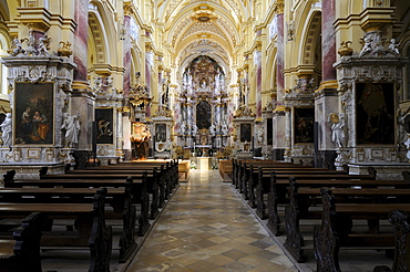 Interior, Kloster Ebrach monastery, Steigerwald, Franken, Bavaria, Germany, Europe