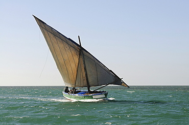 Traditional sailing boat, Banc d' Arguin, Mauretania, northwestern Africa