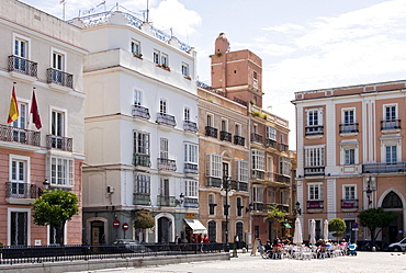 Plaza de San Antonio square in the Andalusian port of Cadiz, Spain, Europe