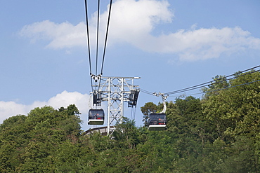 Cableway between Koblenz and the Festung Ehrenbreitstein fortress, opening of the BUGA Federal Garden Show in 2011, Koblenz, North Rhine-Westphalia, Germany, Europe