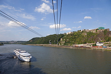 Cableway between Koblenz and the Festung Ehrenbreitstein fortress, opening of the BUGA Federal Garden Show in 2011, Koblenz, North Rhine-Westphalia, Germany, Europe