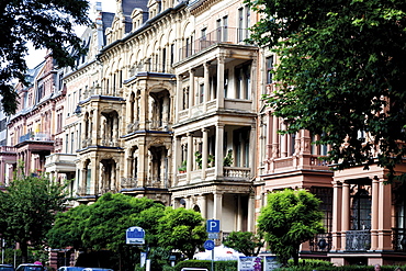 Building facades, Wiesbaden, Hesse, Germany, Europe