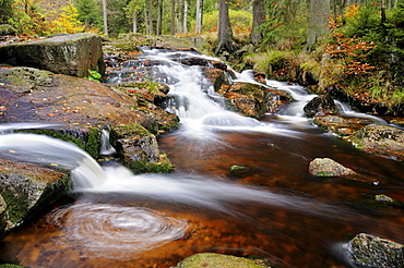 Unterer Bodefall waterfall in the Harz National Park near Braunlage, Lower Saxony, Germany, Europe