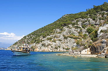 Ruins of a sunken city on Kekova island, Lycia, southern coast of Turkey, Western Asia