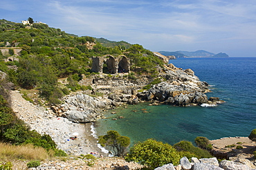 Ruins and beach of Iotape, Turkish Riviera, Turkey