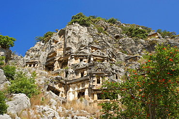 Lycian rock tombs at Myra, Lycia, southern coast of Turkey, Turkey, Western Asia