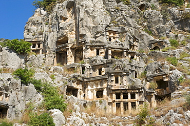 Lycian rock tombs at Myra, Lycia, southern coast of Turkey, Turkey, Western Asia