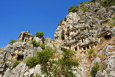 Lycian rock tombs at Myra, Lycia, southern coast of Turkey, Turkey, Western Asia