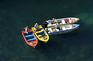 Boats at the Ponta da Piedade in Lagos, Algarve, Portugal, Europe