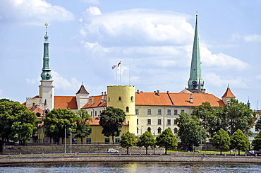 Castle with round tower, castle of the Teutonic Knights, Riga, Lativa, Baltic States, Nothern Europe