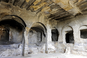 Cave complex town of Uplistsikhe, since 10th Century BC, hall of Tamara, Georgia, Eurasia