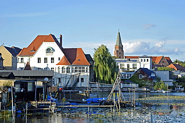 Historic town centre with cathedral, fishing port and smokehouse, Brandenburg an der Havel, Brandenburg, Germany, Europe