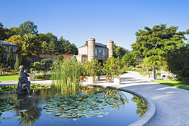 Entrance to the botanic garden in Karlsruhe, Baden-Wuerttemberg, Germany, Europe