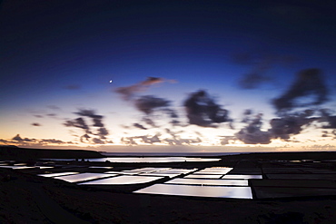 Dusk, Salinas de Janubio, Lanzarote, Canary Islands, Spain, Europe