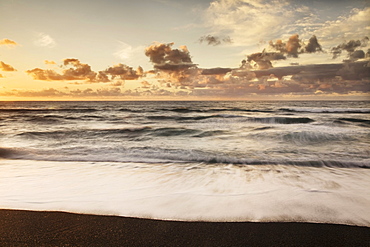 Sunset at the bay of El Golfo, Lanzarote, Canary Islands, Spain, Europe