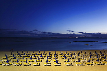 Playa Dorado in Playa Blanca after dark, Lanzarote, Canary Islands, Spain, Europe