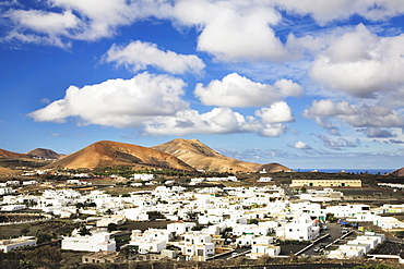 Views of Uga and the surrounding mountains, Lanzarote, Canary Islands, Spain, Europe