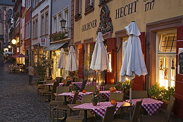 Restaurant in the old town of Heidelberg, Baden-Wuerttemberg, Germany, Europe