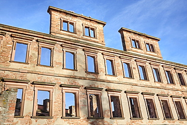 Facade of the Heidelberg castle ruins, Heidelberg, Baden-Wuerttemberg, Germany, Europe