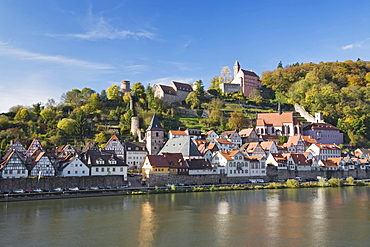 Hirschhorn am Neckar, Neckar River, Baden-Wuerttemberg, Germany, Europe