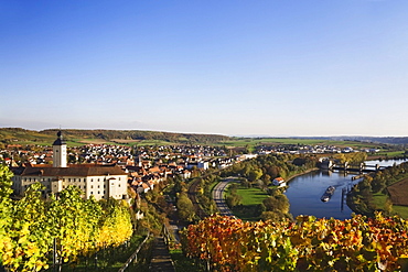 Schloss Horneck Castle above Gundelsheim am Neckar, Neckar River, Baden-Wuerttemberg, Germany, Europe