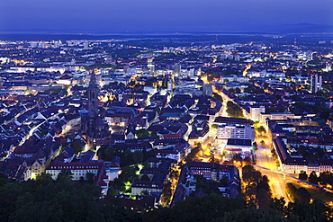 Freiburg at night, Freiburg im Breisgau, Baden-Wuerttemberg, Germany, Europe