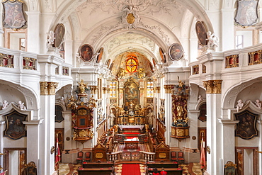 Abbey church, Duernstein, Wachau valley, Waldviertel region, Lower Austria, Austria, Europe