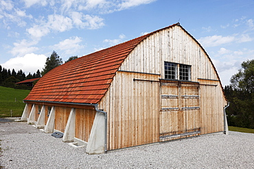 Prefabricated building from Warngau, industrial architecture from 1928, Freilichtmuseum Glentleiten open air museum, Grossweil, Upper Bavaria, Bavaria, Germany, Europe