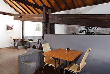 Restaurant with a wine press, Hotel Anaterve, Vallehermoso, La Gomera, Canary Islands, Spain, Europe