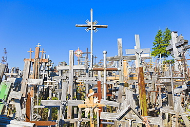 Kriziu kalnas, The Hill of Crosses, a site of pilgrimage, 12 km north of the city of Siauliai, Lithuania, Northern Europe