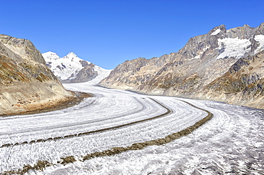 The Aletsch Glacier, Canton of Valais, Switzerland, Europe