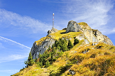 The peak of Mt. Hoher Kasten in the Appenzell Alps, Appenzell Inner-Rhodes, Switzerland, Europe