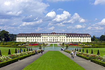 Schloss Ludwigsburg Palace, South Garden, New Corps de Logis, Ludwigsburg, Baden-Wurttemberg, Germany, Europe