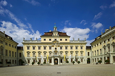 Schloss Ludwigsburg Palace, Ehrenhof courtyard, Old Corps de Logis, Baden-Wurttemberg, Germany, Europe