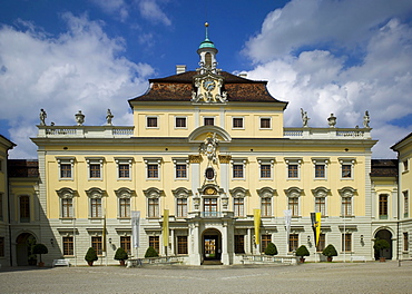 Schloss Ludwigsburg Palace, Ehrenhof courtyard, Old Corps de Logis, Baden-Wurttemberg, Germany, Europe