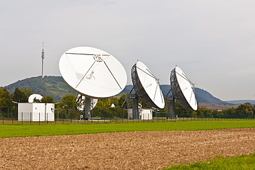 Earth station Fuchsstadt, Intelsat, satellite dishes, Hammelburg, Lower Franconia, Bavaria, Germany, Europe