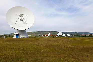 Earth station Fuchsstadt, Intelsat, satellite dishes, Hammelburg, Lower Franconia, Bavaria, Germany, Europe