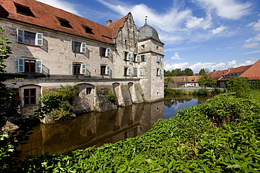 Wasserschloss Mitwitz moated castle, Landkreis Kronach district, Upper Franconia, Bavaria, Germany, Europe