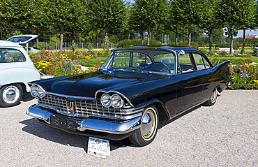 Plymouth Coupe Savoy, built in 1959, USA, Classic-Gala, Concours d'Elegance in the Baroque castle gardens, Schwetzingen, Baden-Wuerttemberg, Germany, Europe