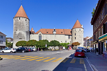 Yverdon Castle, Yverdon-les-Bains, Lac Du Neuchatel, Lake Neuchatel, Vaud Mittelland, Switzerland, Europe