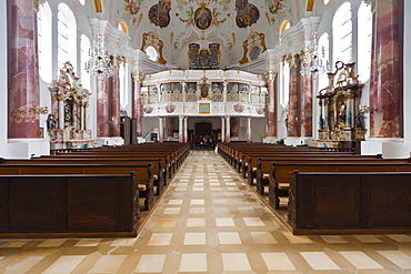 Frauenkirche or Church of Our Lady by Dominic Zimmermann, Rococo, Guenzburg, Donauried, Swabia, Bavaria, Germany, Europe