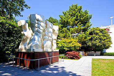 Sculpture at the Olympic Museum, Lausanne, Canton of Vaud, Lake Geneva, Switzerland, Europe