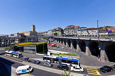 Europe Square, Lausanne, canton of Vaud, Lake Geneva, Switzerland, Europe