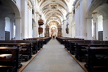 Basilica of St. Lorenz, a former Benedictine abbey church of the Prince Abbot of Kempten, today the Parish Church of St. Lorenz, Diocese of Augsburg, Kempten, Lower Allgaeu, Allgaeu, Swabia, Bavaria, Germany, Europe