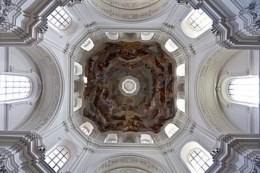 The Kollegiatstift Neumuenster collegiate church, Wuerzburg diocese, Kardinal-Doepfner-Platz square, Wuerzburg, Bavaria, Germany, Europe