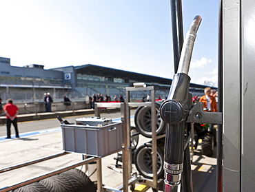 Pit lane, petrol station, Oldtimer Grand Prix 2010 at Nuerburgring race track, a classic car race, Rhineland-Palatinate, Germany, Europe