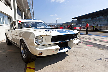 Ford Mustang, pit lane, Oldtimer Grand Prix 2010 at Nuerburgring race track, a classic car race, Rhineland-Palatinate, Germany, Europe